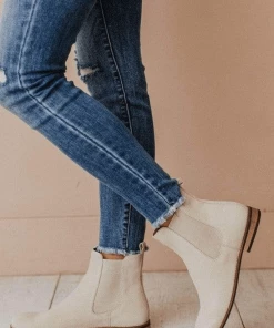 Lucy Avenue Side Stretch Booties Taupe Shoes