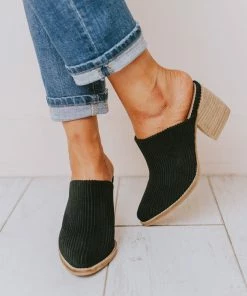 Beast Shoes Angela Corduroy Slip On Booties Black