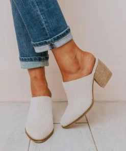 Beast Angela Corduroy Slip On Booties Nude Shoes