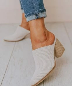 Beast Angela Corduroy Slip On Booties Nude Shoes