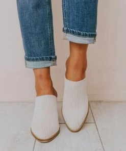 Beast Angela Corduroy Slip On Booties Nude Shoes