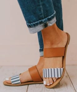 Athena Double Strap Sandals Navy/Beige