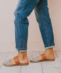 Athena Double Strap Sandals Navy/Beige