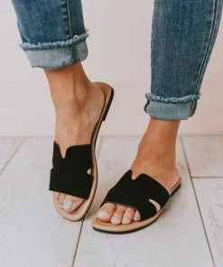 Bowie Slip On Sandals Black Shoes