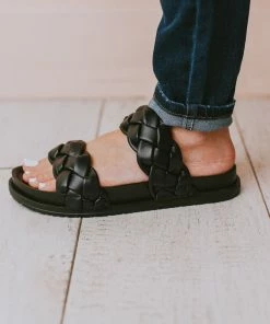 Cleo Two Braided Sandal Black Shoes