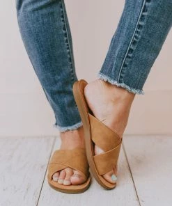 Shoes Corben Criss Cross Sandals Coffee