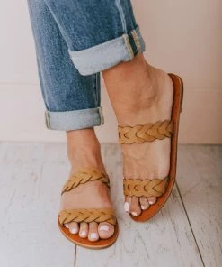 Eleora Braided Sandals Camel Shoes