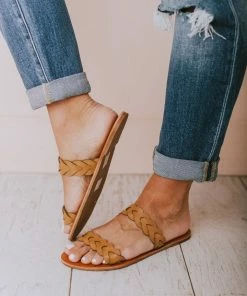 Eleora Braided Sandals Camel Shoes