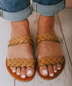 Eleora Braided Sandals Camel Shoes