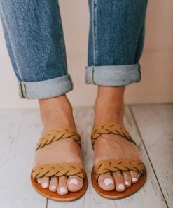 Eleora Braided Sandals Camel Shoes