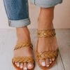 Eleora Braided Sandals Camel Shoes