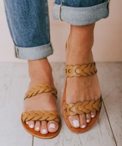 Eleora Braided Sandals Camel Shoes
