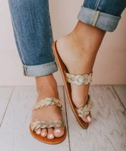 Eleora Braided Sandals Gold