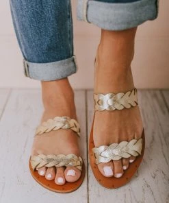 Eleora Braided Sandals Gold