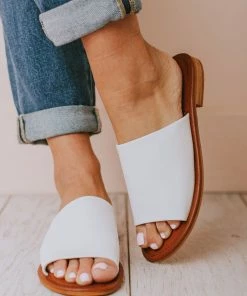 Elio Slip On Sandals White