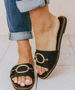 Shoes Elka Slip On Sandal Black