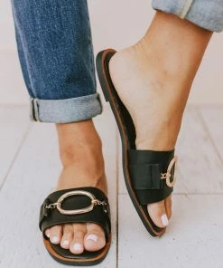 Shoes Elka Slip On Sandal Black