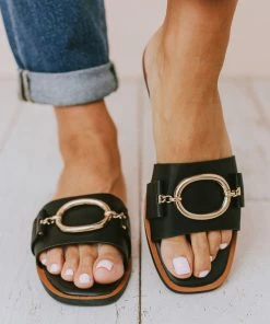 Shoes Elka Slip On Sandal Black