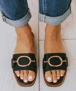 Shoes Elka Slip On Sandal Black