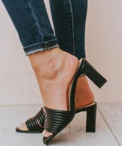 Evelyn Recycled Slip On Sandal Black Shoes