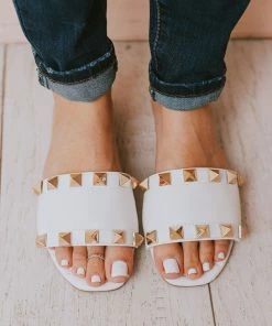 Evie Studded Sandals White Shoes