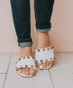 Evie Studded Sandals White Shoes