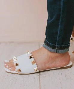 Evie Studded Sandals White Shoes
