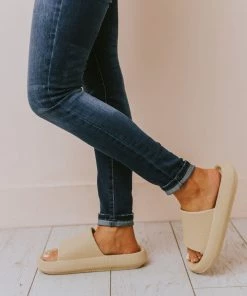 Sandals Pool Slides Taupe Shoes