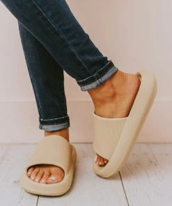 Sandals Pool Slides Taupe Shoes