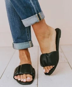 Shoes Flora Ruched Sandal Black