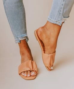 Flora Ruched Sandal Coral Shoes