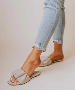 Flora Ruched Sandal Grey Shoes