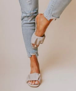 Flora Ruched Sandal Grey Shoes