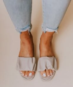 Flora Ruched Sandal Grey Shoes