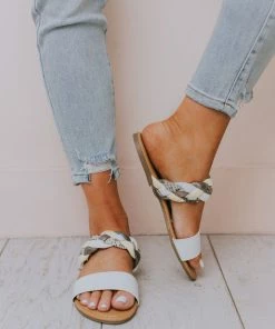 East Lion Freya Braided Sandals White