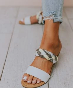 East Lion Freya Braided Sandals White