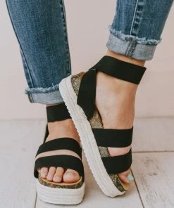 Halsey Platform Sandal Black