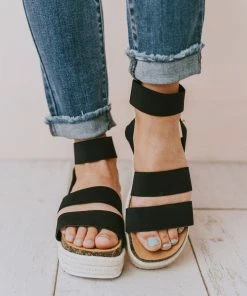 Halsey Platform Sandal Black