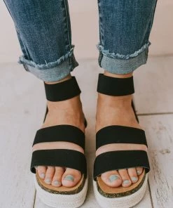 Halsey Platform Sandal Black