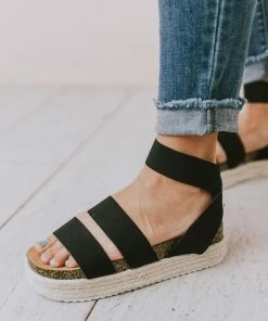 Halsey Platform Sandal Black
