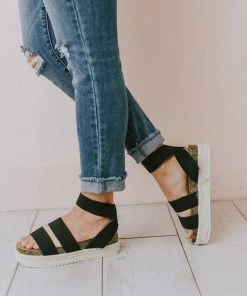 Halsey Platform Sandal Black