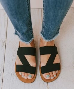 Harvey Slip On Sandals Black