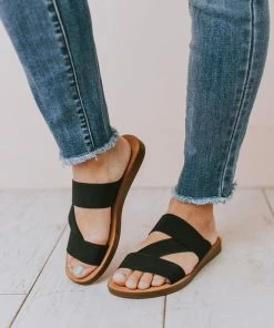 Harvey Slip On Sandals Black