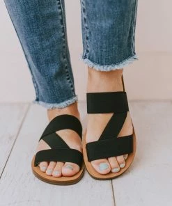 Harvey Slip On Sandals Black