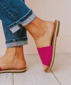 Leora Slip On Sandals Magenta Shoes
