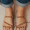 Lumi Studded Sandals Camel