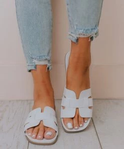 East Lion Madison Slide Sandal White Shoes