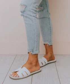 East Lion Madison Slide Sandal White Shoes