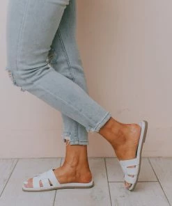 East Lion Madison Slide Sandal White Shoes
