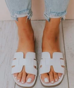 East Lion Madison Slide Sandal White Shoes